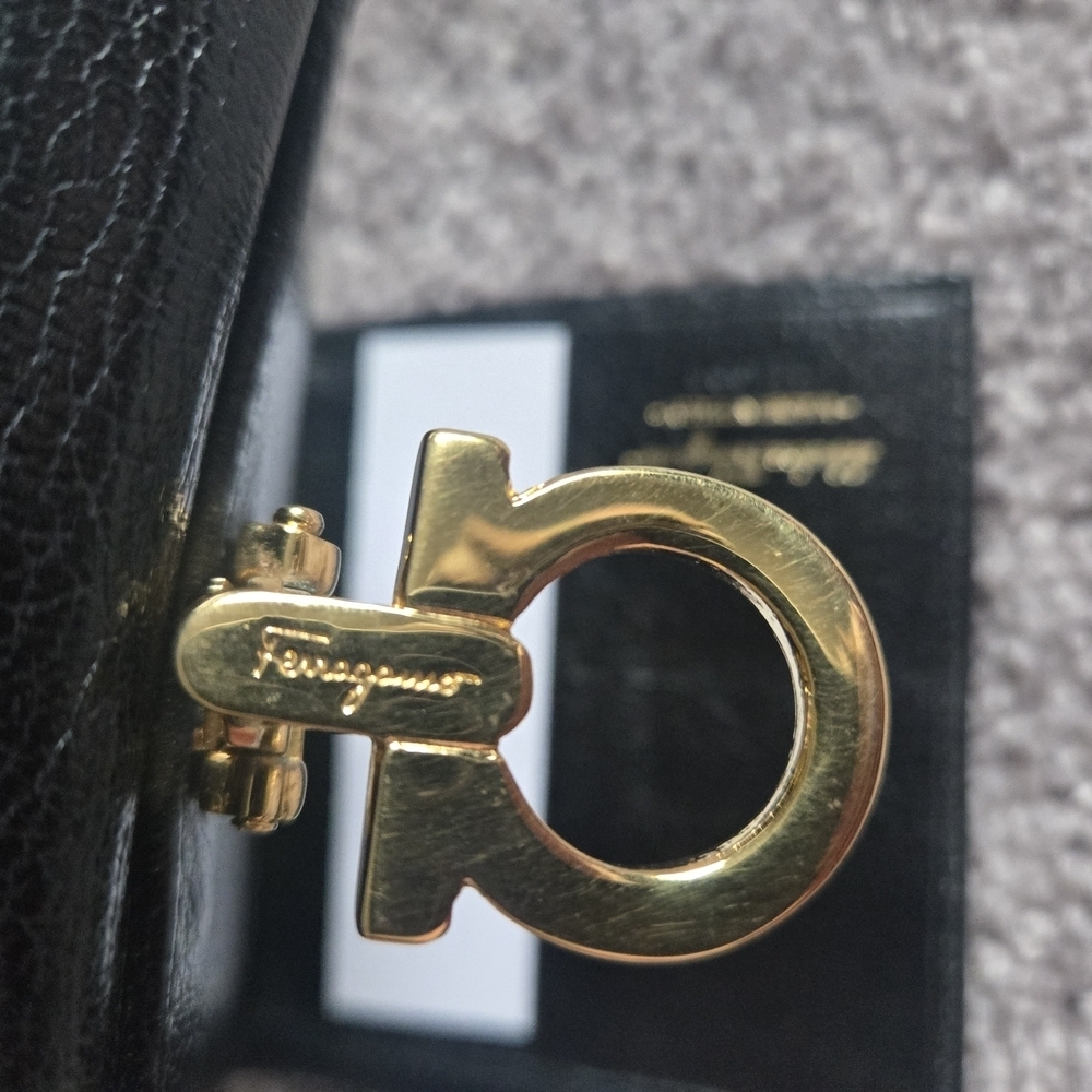 Ferragamo Black Wallet with Gold Accent - Picture 8 of 14